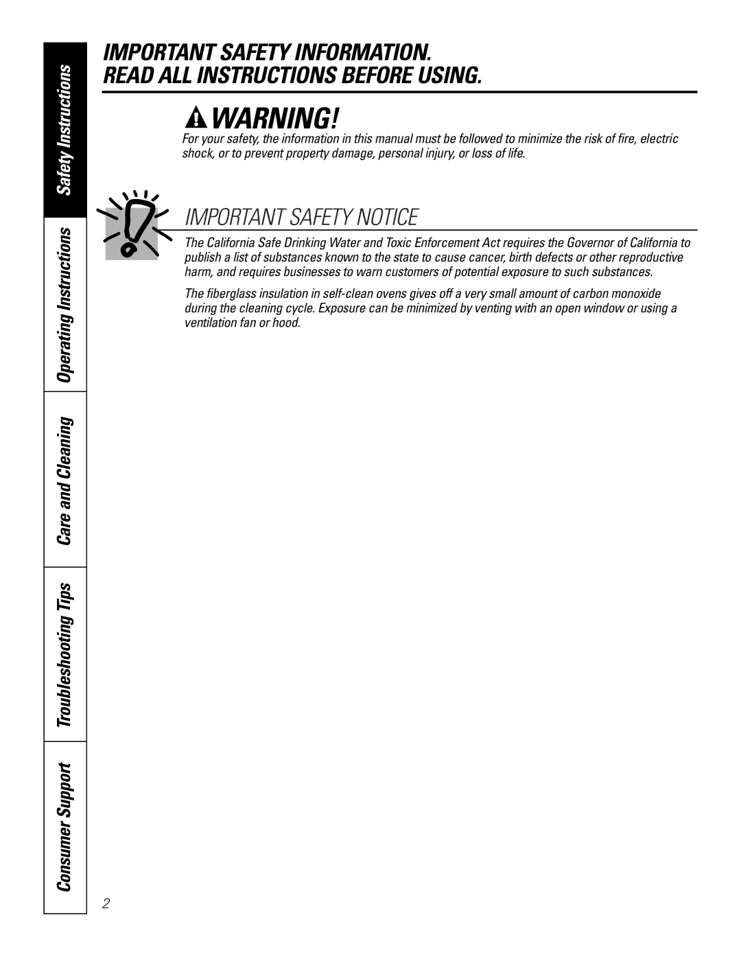 GE JMP31CLCC owner manual Important Safety Notice 