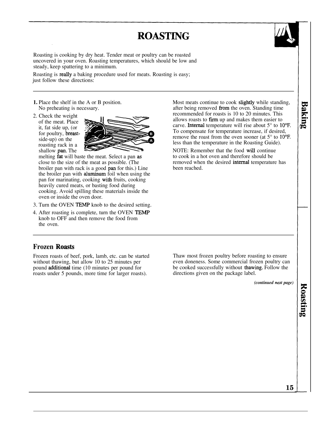 GE JMS02PN, JGAS02EN, JGAS02PN manual Frozen Romk 