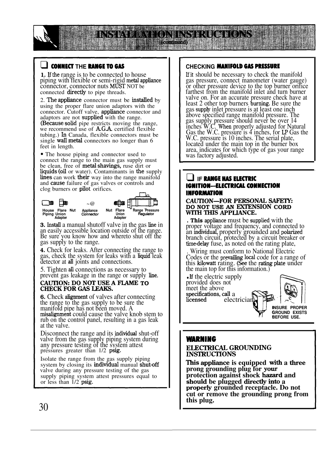 GE JMS02PN, JGAS02EN, JGAS02PN manual ~A~~~N~~O&~=A ~ to, Do not USE AN -NSION Cord m ~S Appwce 