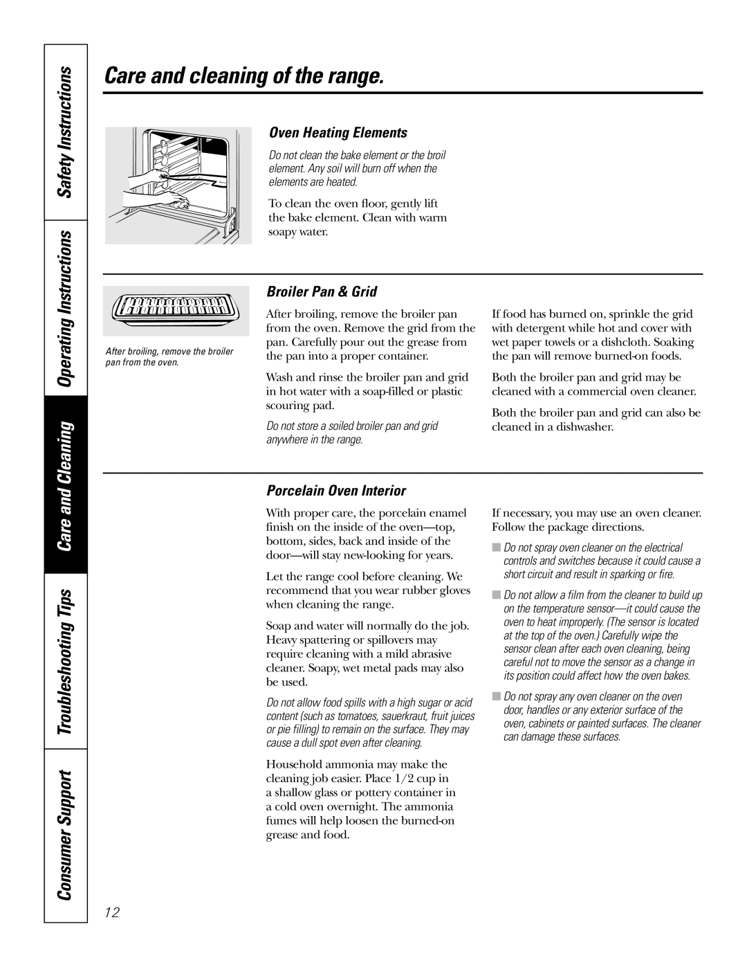 GE JMS08 owner manual Instructions Safety Instructions, Cleaning Operating, Consumer Support Troubleshooting Tips Care 