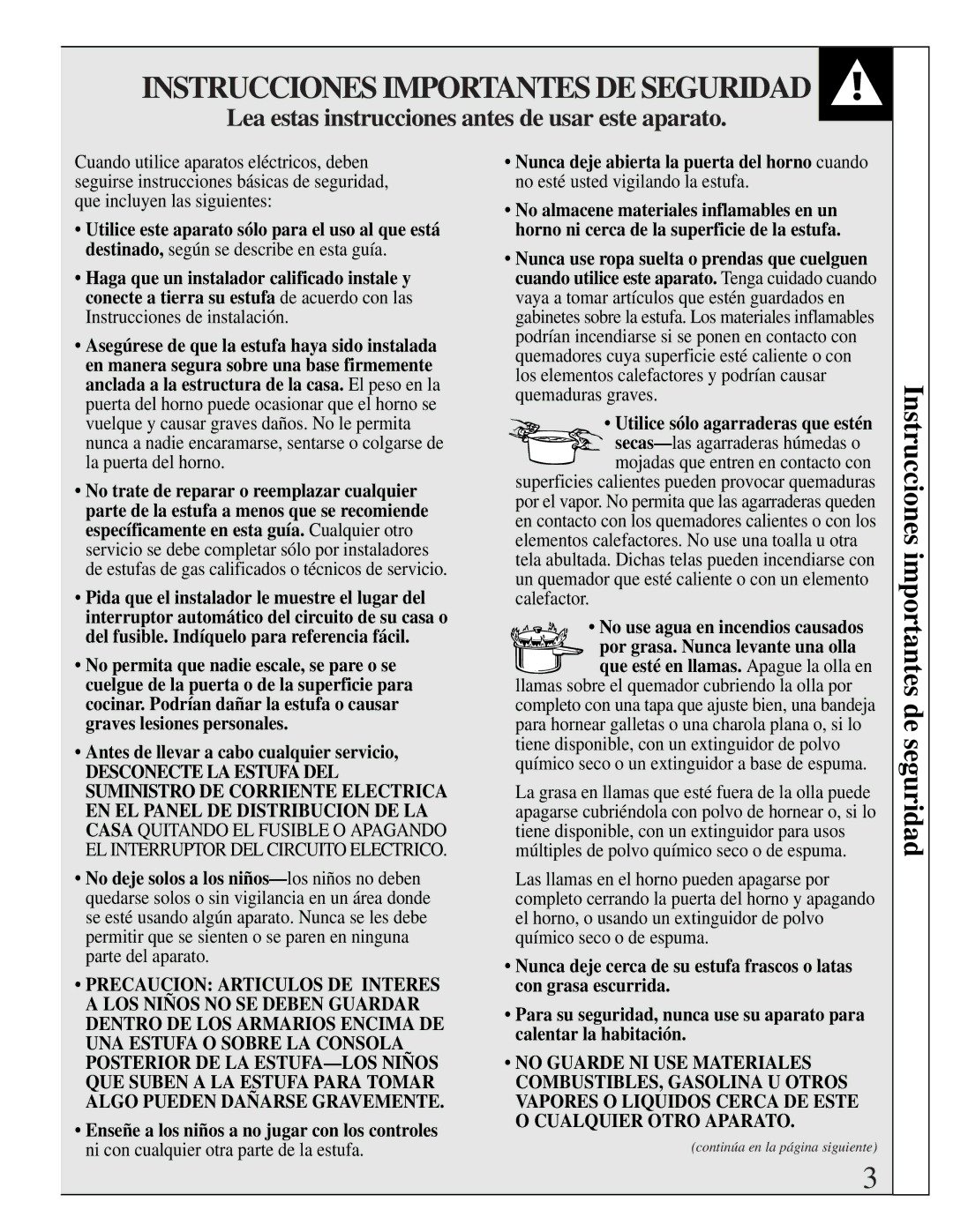 GE JMS10 warranty Instrucciones Importantes DE Seguridad, Instrucciones importantes de seguridad 