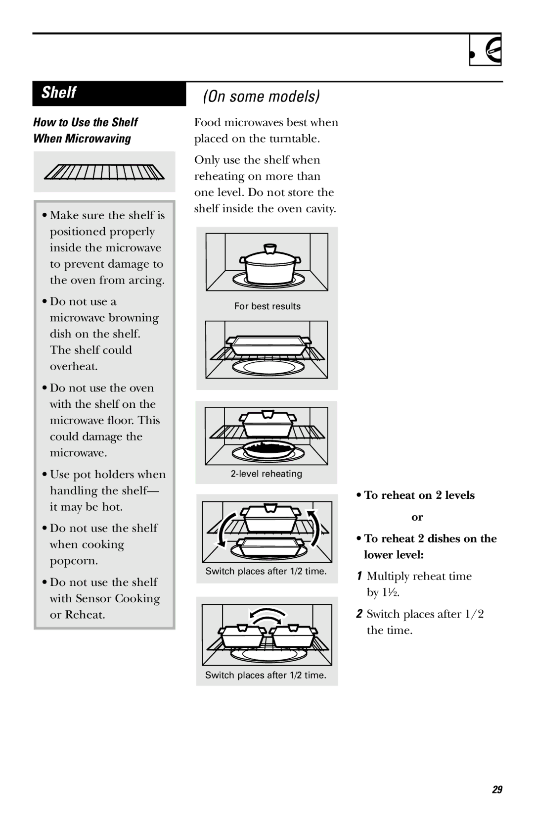 GE JVM1730, JNM1731, JVM1740 owner manual Shelf 