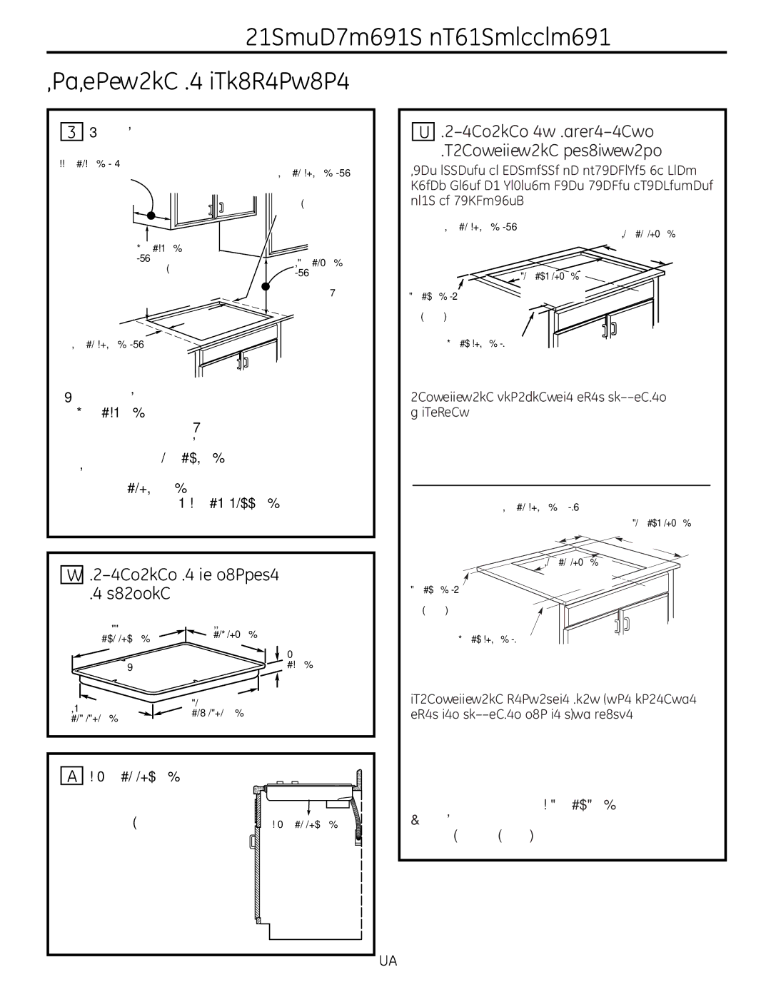 GE JP256 installation instructions Préparation DE L’OUVERTURE, Dimensions DE LA Surface DE Cuisson, Surface inflammable 