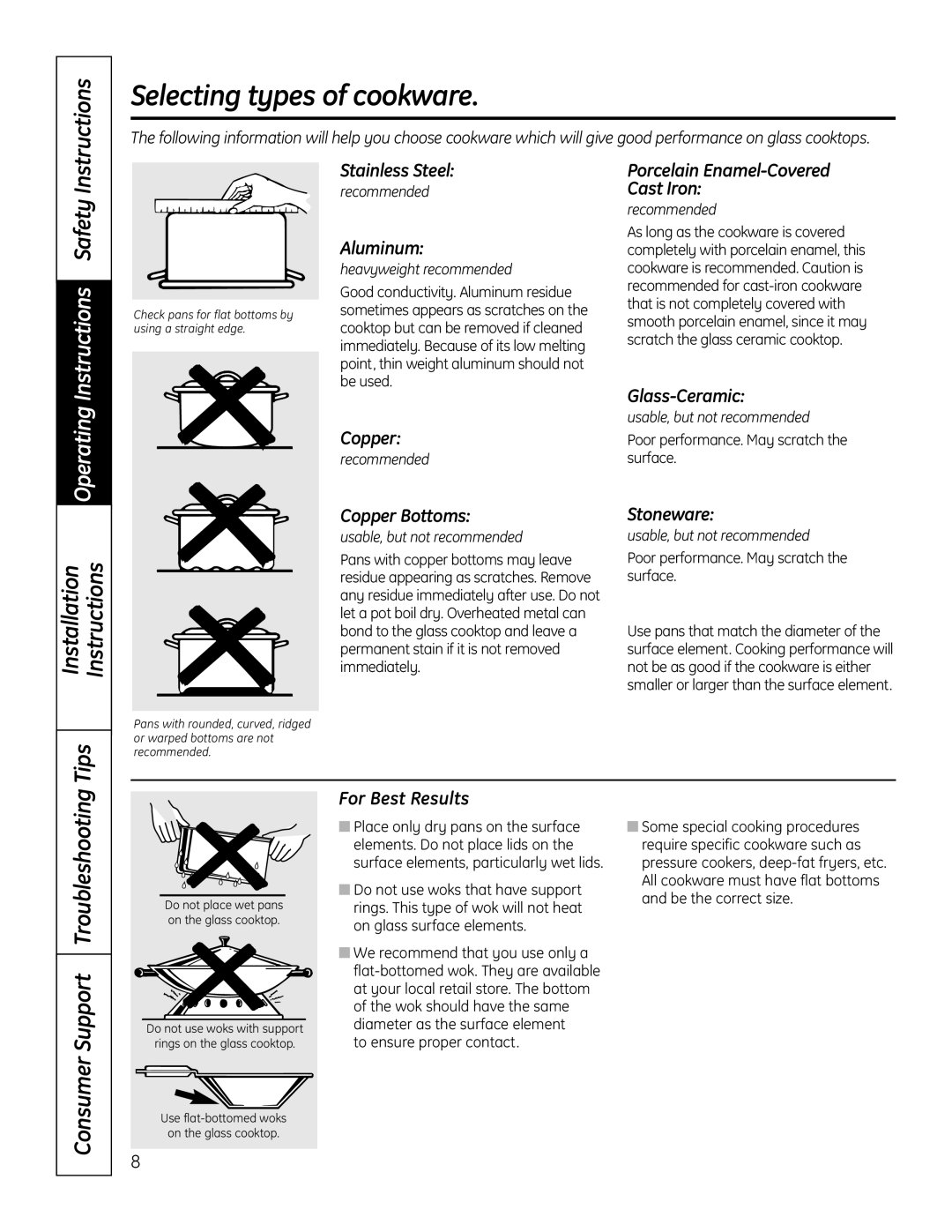 GE JP256 installation instructions Tips, Consumer Support Troubleshooting 