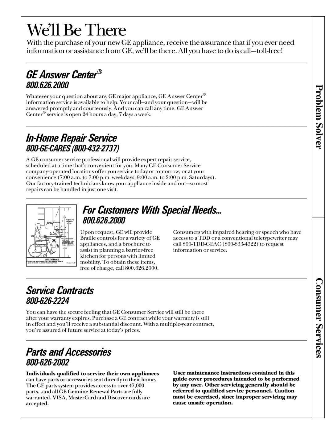 GE JP340 operating instructions We’ll Be There 