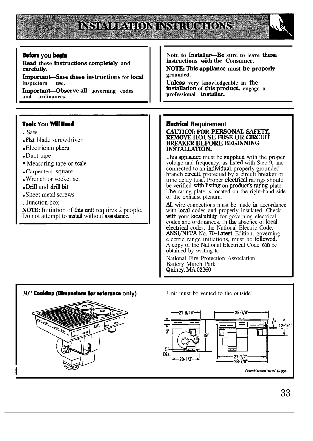 GE JP384, JP385, JP386 CA~ON POR Personm ~, Remow House ~SE or CmC~, Wre you bgin, Took You Mll Heed, E1-=cal Requirement 