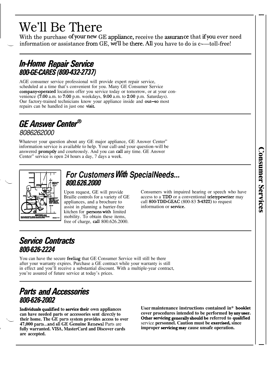 GE JP386, JP385, JP387, JP384, JP383, JP388 installation instructions We’ll Be There 