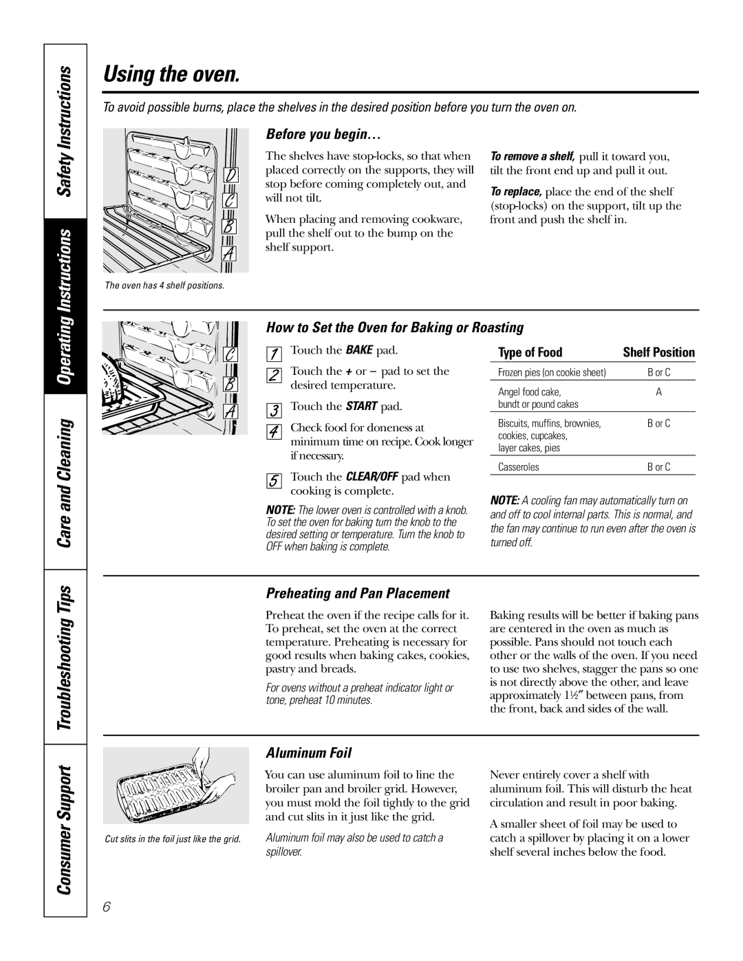 GE JRP 28 owner manual Using the oven, Instructions, Troubleshooting Tips 