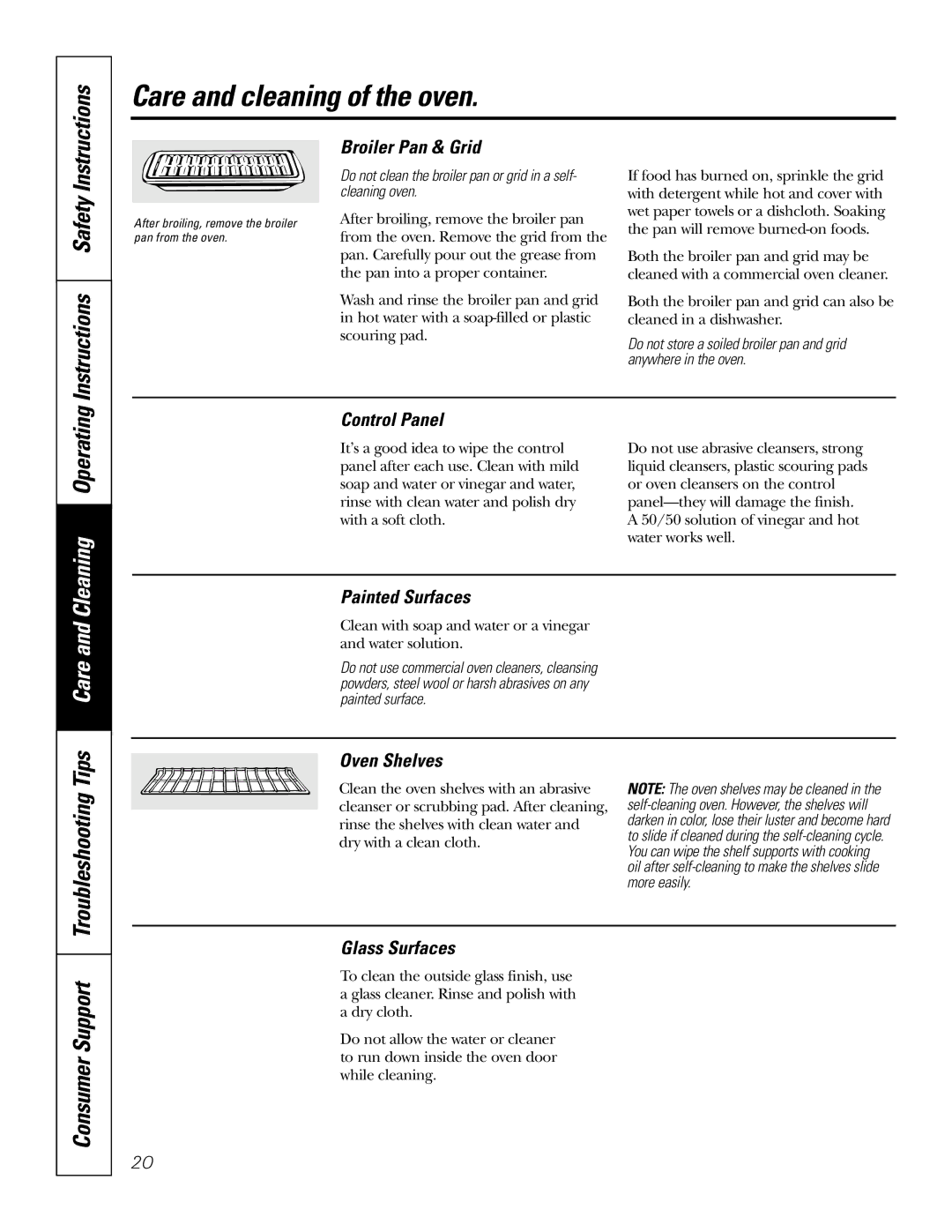 GE JRP20 owner manual Care, Troubleshooting Tips 