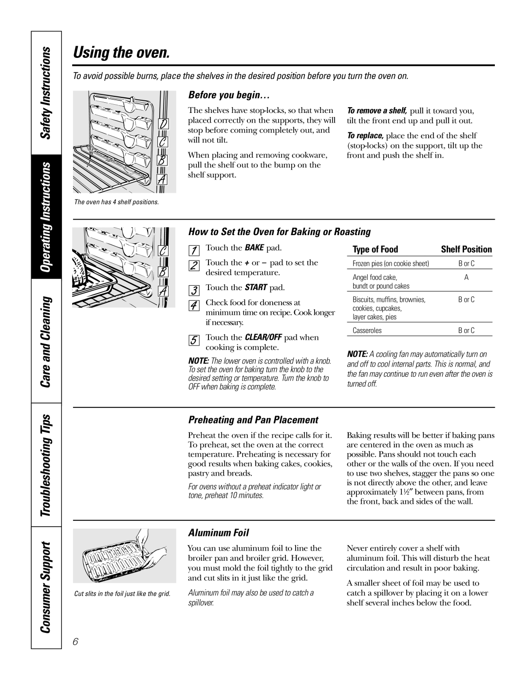 GE JRP28 owner manual Using the oven, Instructions, Troubleshooting Tips 