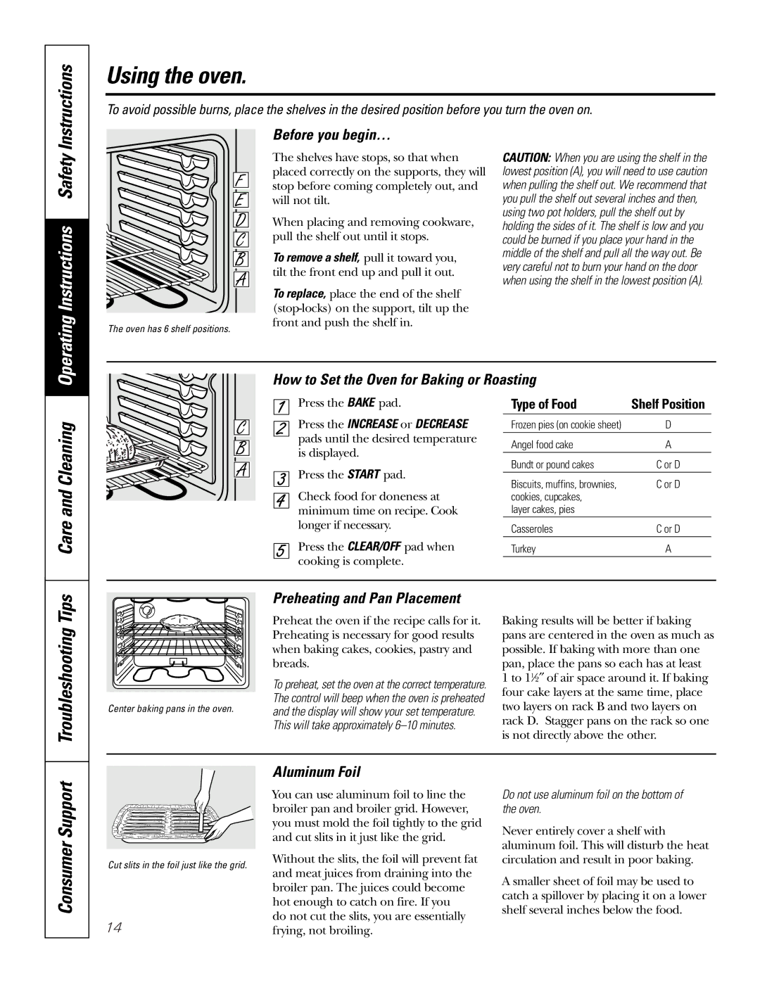 GE JRP80 owner manual Care and Cleaning, Tips, Troubleshooting, Before you begin…, Aluminum Foil 