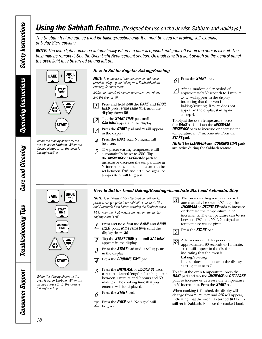 GE JRP80 owner manual Consumer Support Troubleshooting Tips, How to Set for Regular Baking/Roasting 