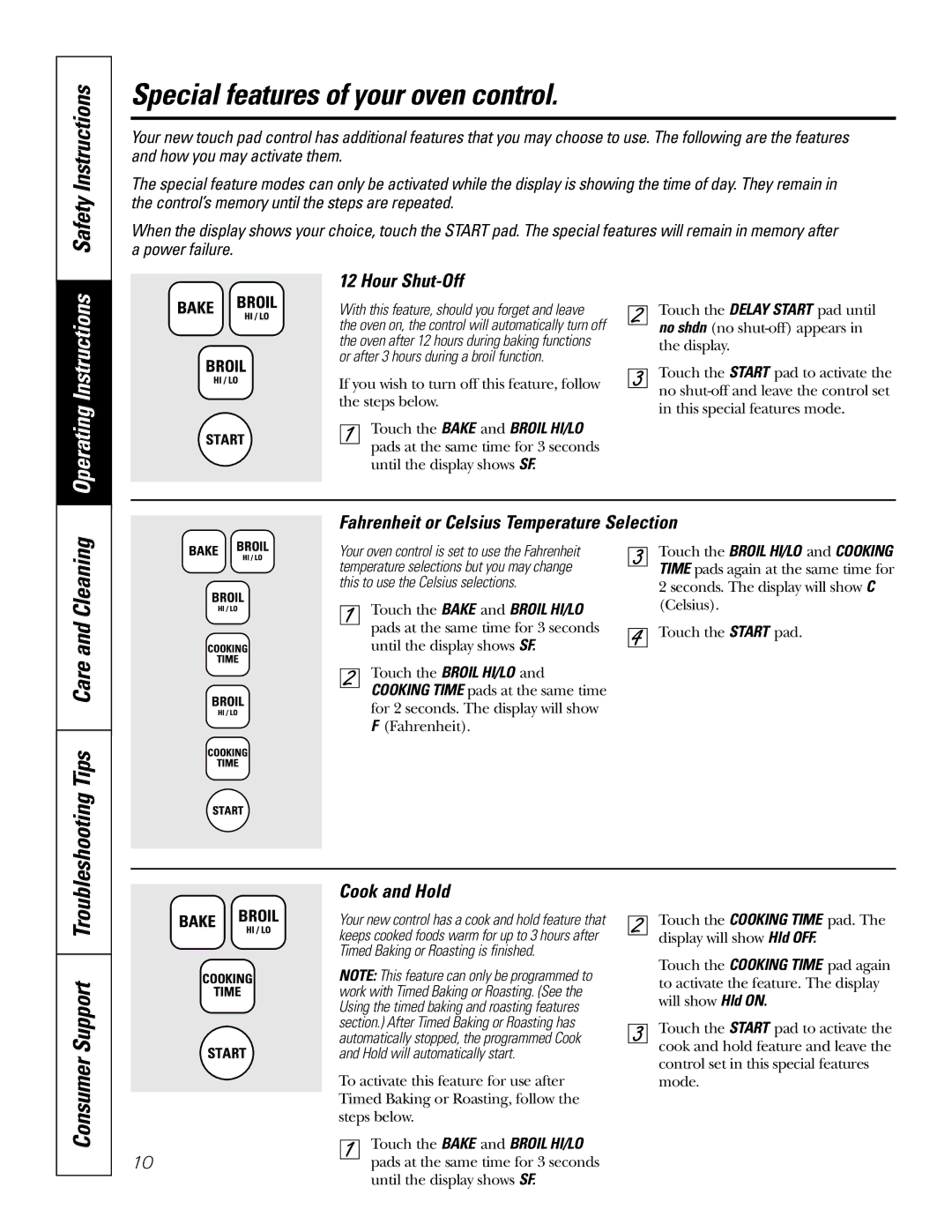 GE JRS0624 owner manual Special features of your oven control, Safety Instructions, Hour Shut-Off, Cook and Hold 