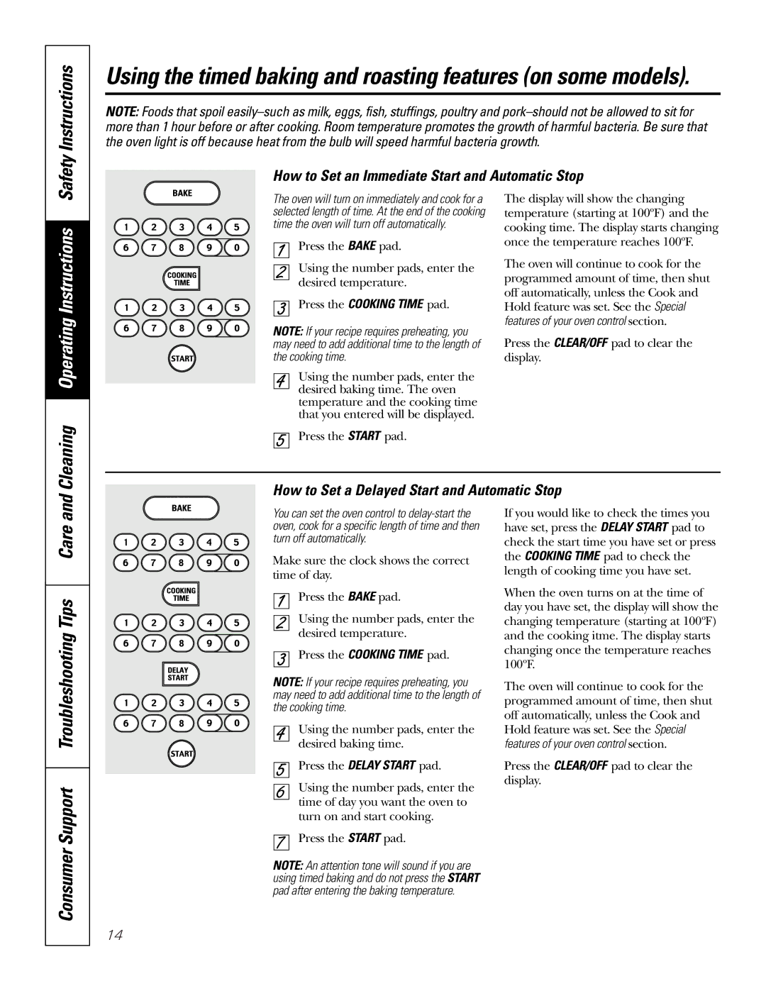 GE JS900, JD900 owner manual Support Troubleshooting Tips Care, How to Set an Immediate Start and Automatic Stop 