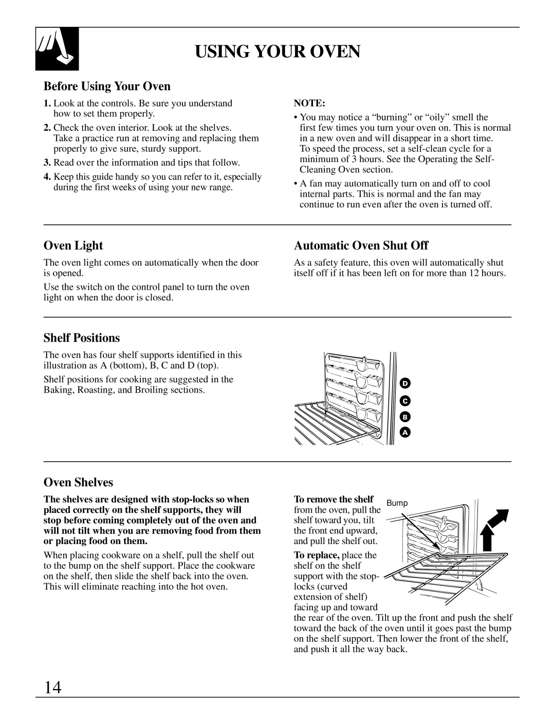 GE JSP31, JSP34, JSP26, JSP28 manual Using Your Oven 