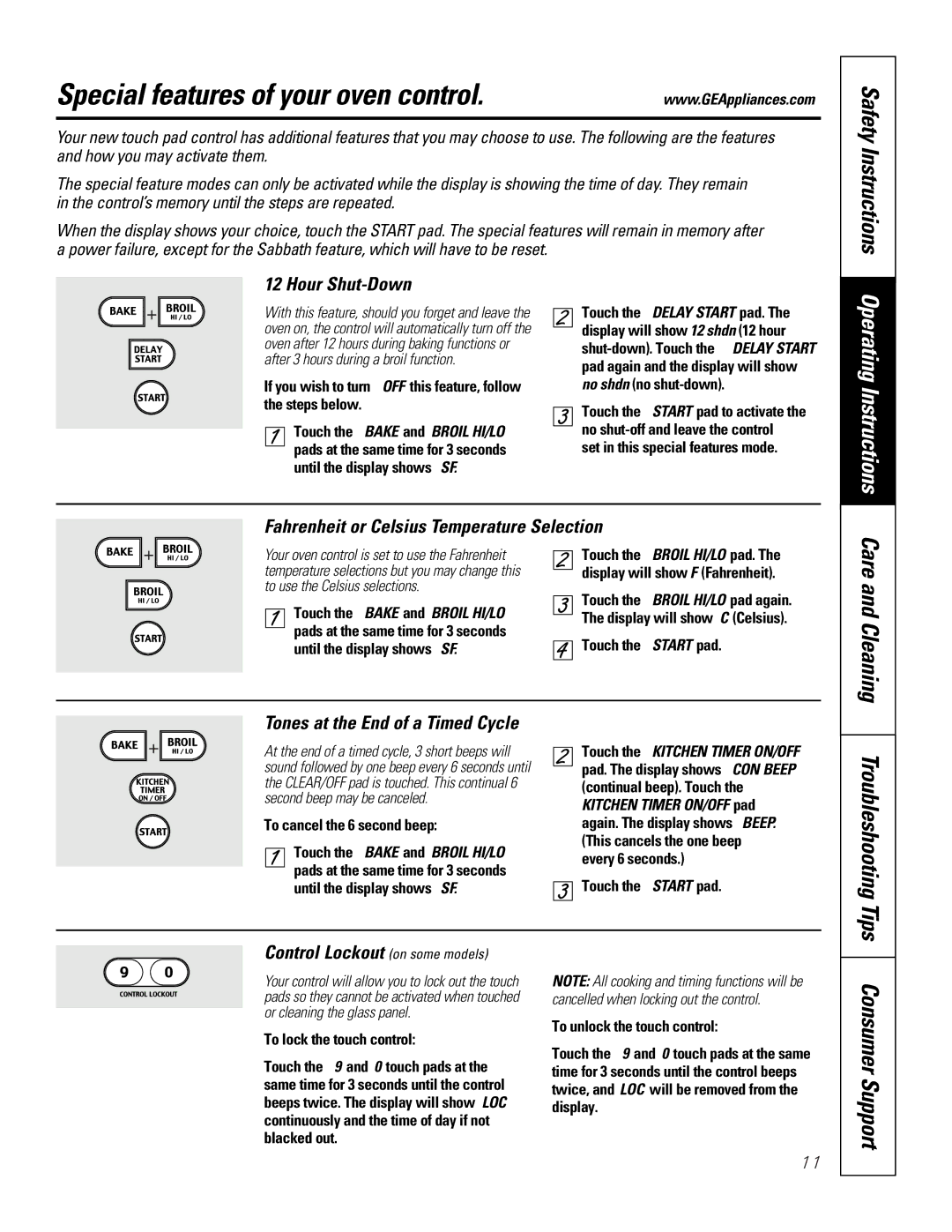 GE JG966, JSP36, JD966 owner manual Special features of your oven control, Safety Instructions, Operating Instructions 