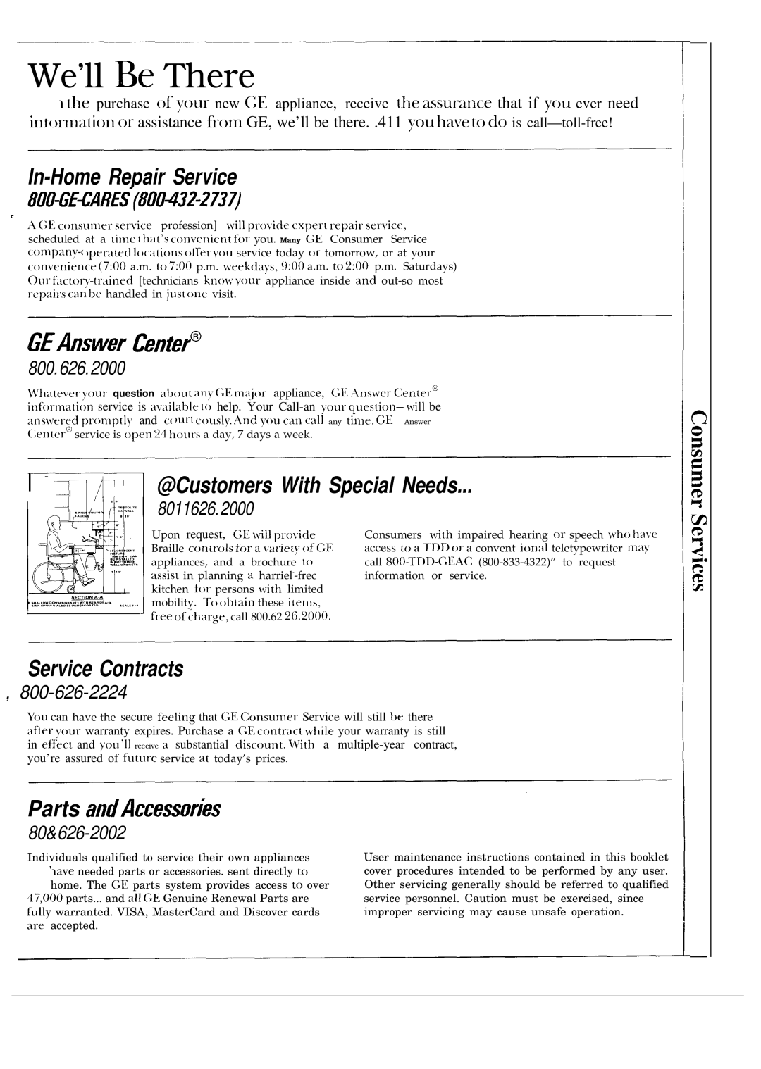 GE JSP38, JSP40 warranty We’ll Be There 