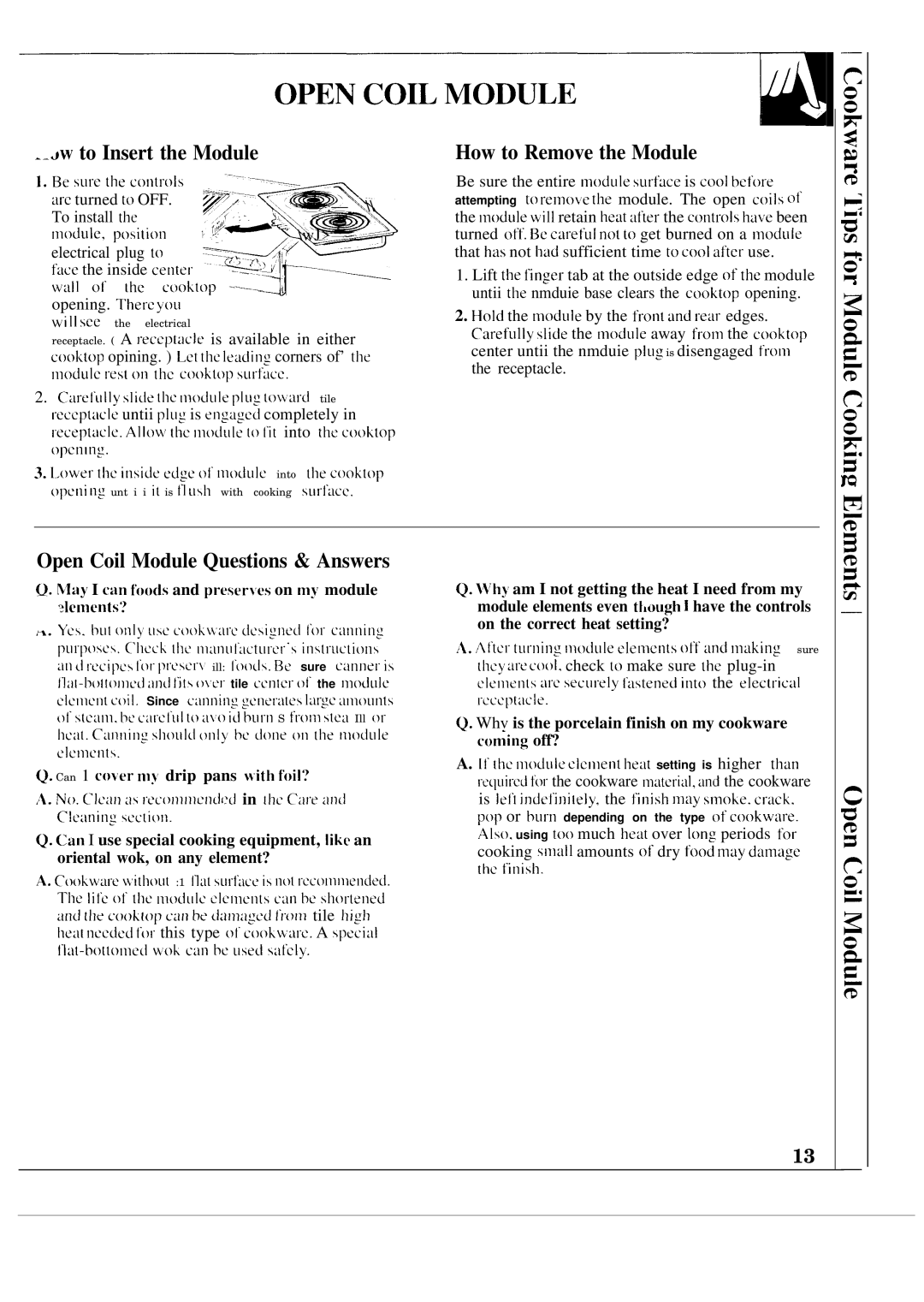 GE JSP60GN manual Jw to Insert the Module, How to Remove the Module, Open Coil Module Questions & Answers 