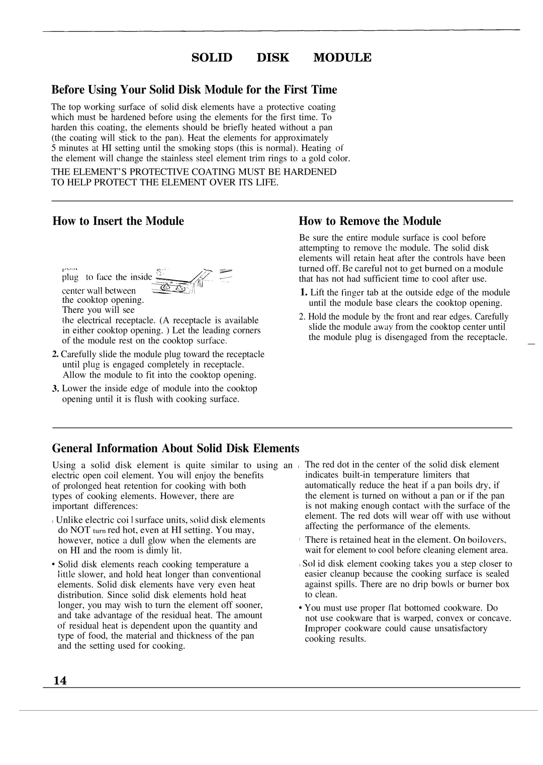 GE JSP60GN manual Before Using Your Solid Disk Module for the First Time, How to Insert the Module 