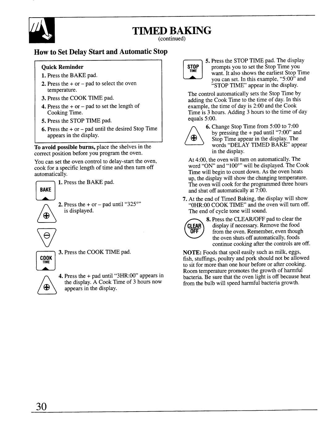 GE JSP69 warranty How to Set Delay Stirt and AutomaticStop, QuickReminder 