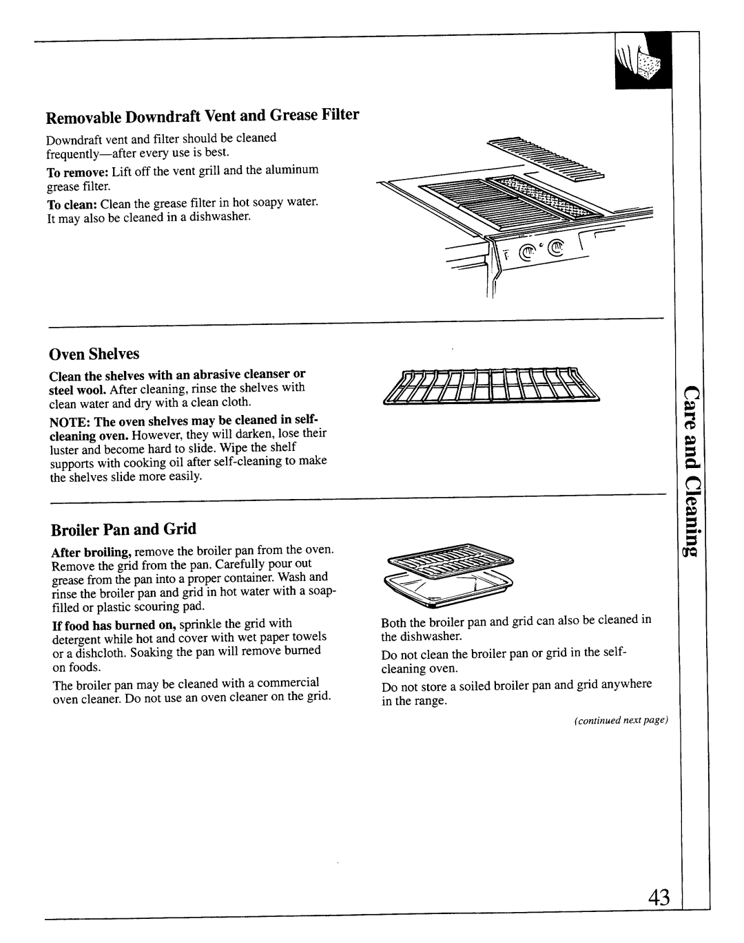 GE JSP69 warranty RemovableDowndraftVentand GreaseFtiter, BroilerPan and Grid 