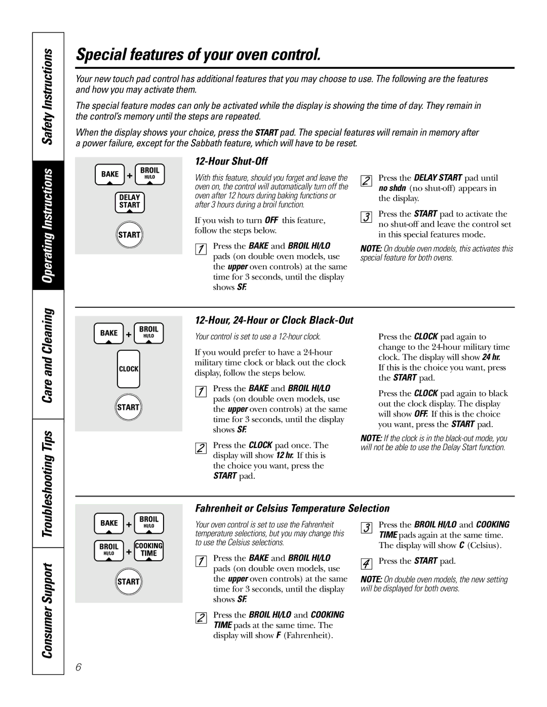 GE JT912, JT952 owner manual Special features of your oven control, Safety Instructions, Consumer Support 