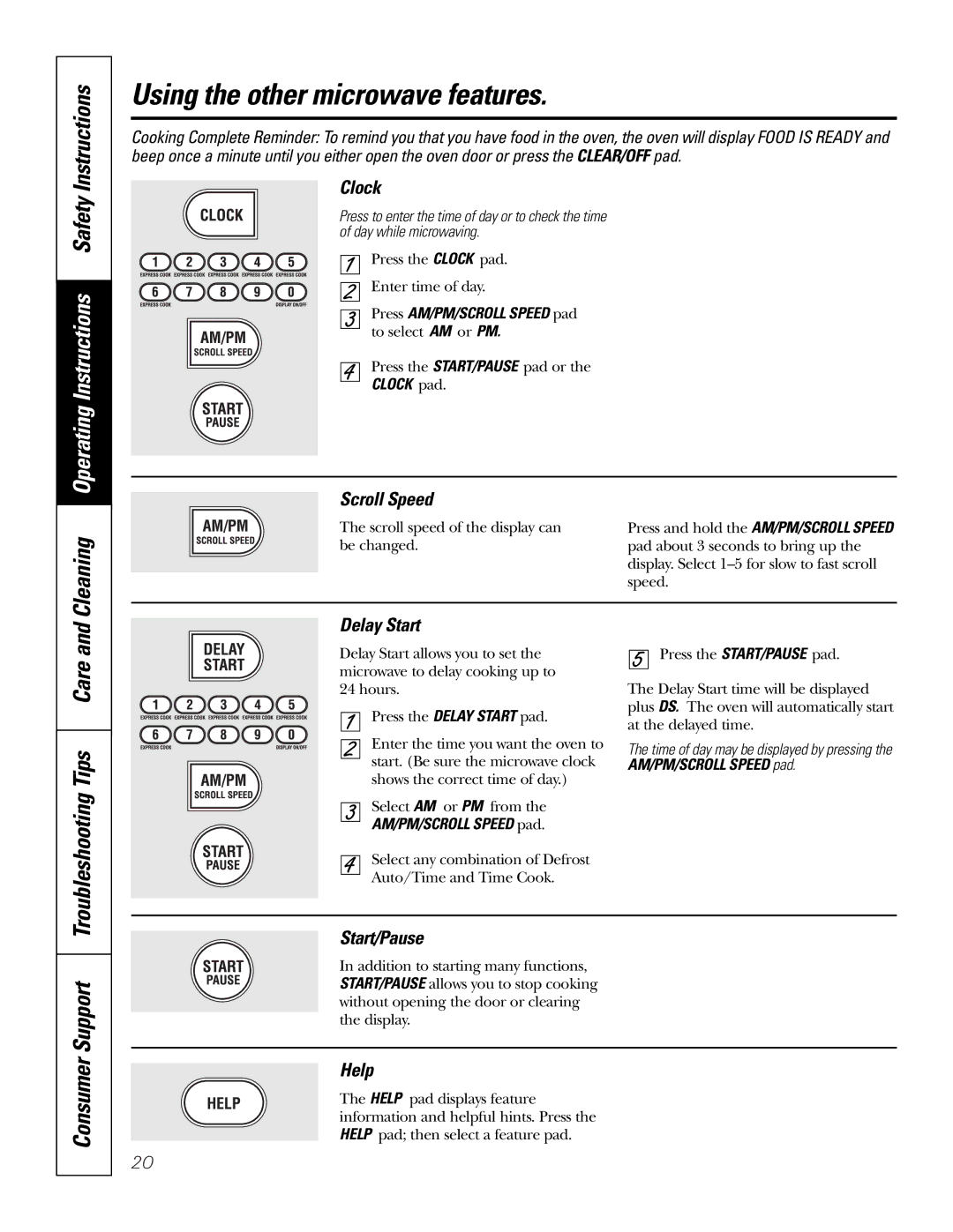 GE JT96530 manual Using the other microwave features 