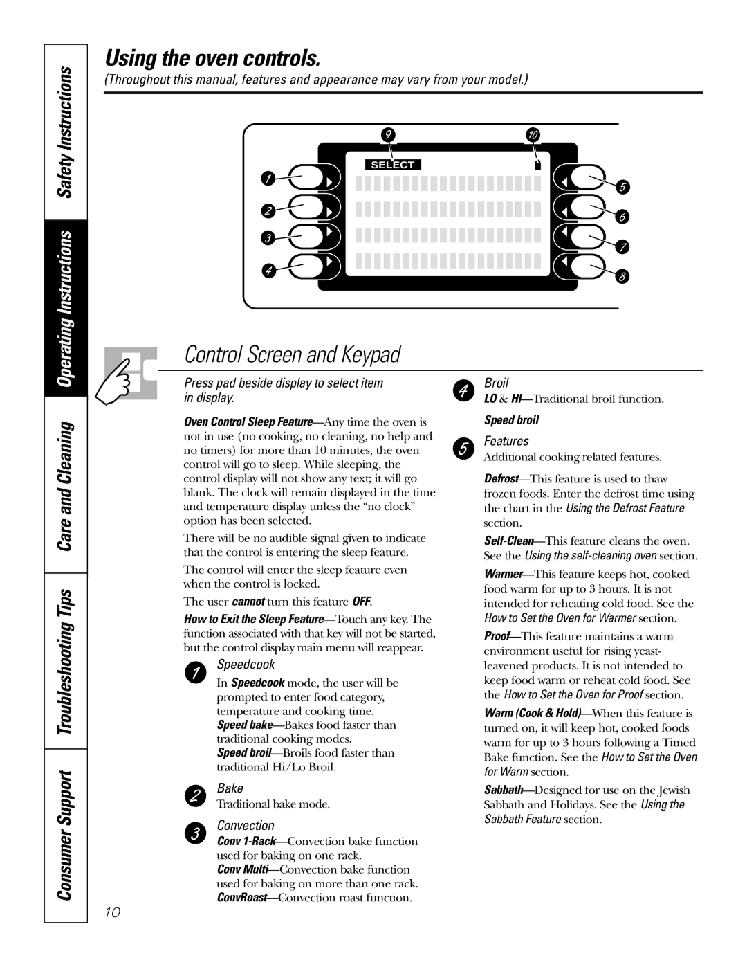 GE JT980, JT930 owner manual Consumer Support Troubleshooting Tips Care and Cleaning, Speed broil 