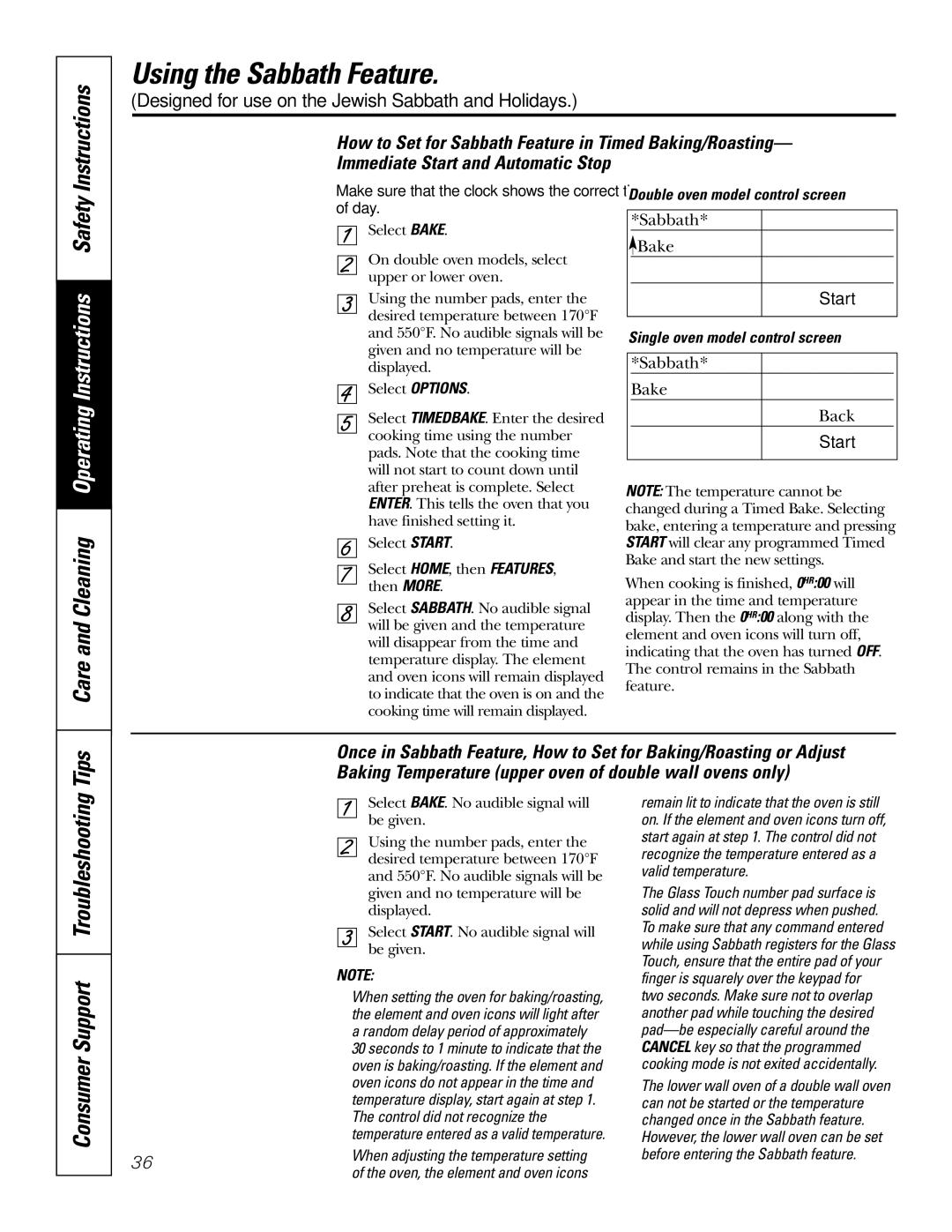 GE JT980, JT930 owner manual Tips, Care and Cleaning Operating Instructions Safety, Control did not recognize 