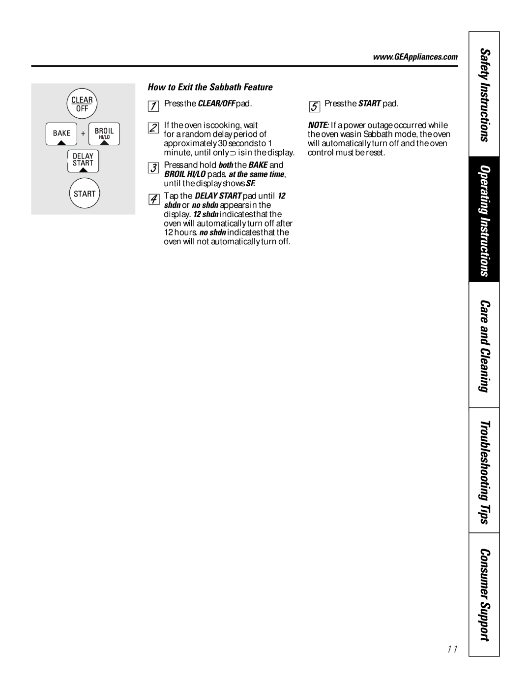 GE JTP15WDWW, JTP15CDCC, JTP15BDBB, JTP15SDSS owner manual How to Exit the Sabbath Feature 