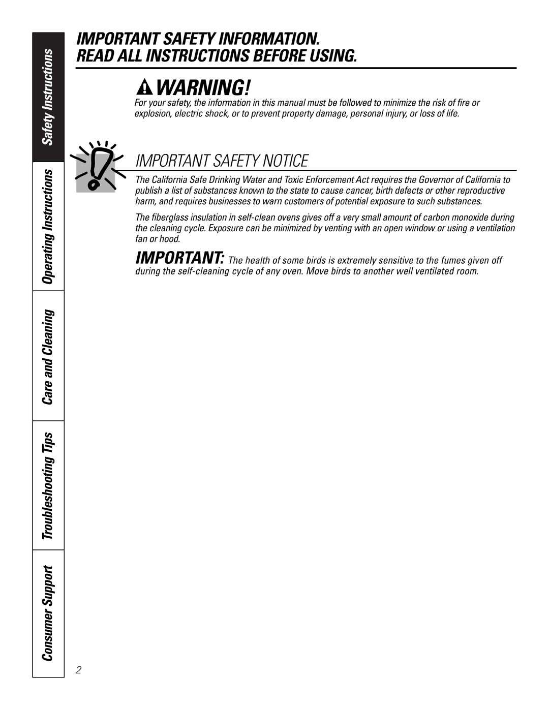 GE JTP15SDSS, JTP15CDCC, JTP15BDBB, JTP15WDWW owner manual Important Safety Notice 