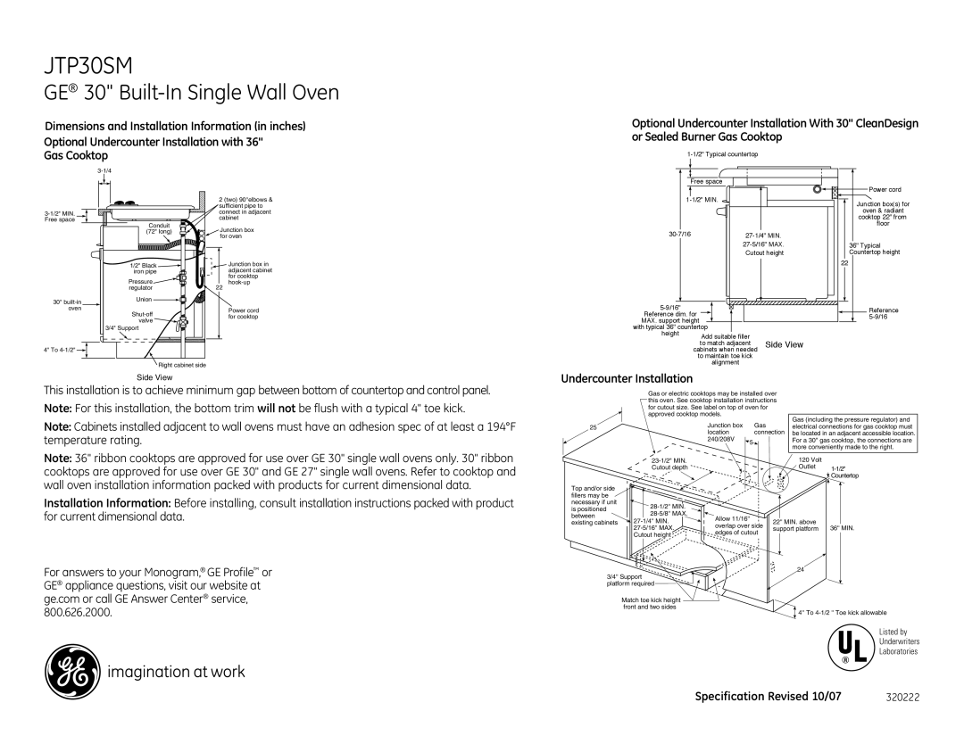 GE JTP30SM dimensions GE 30 Built-In Single Wall Oven 