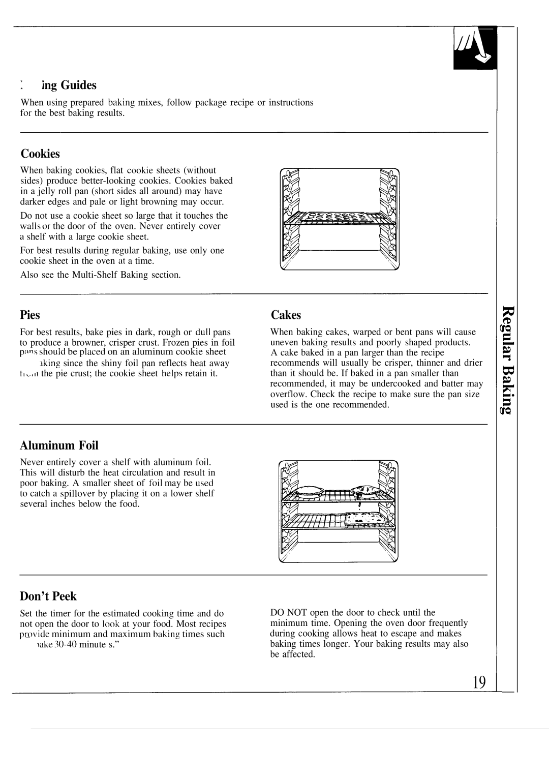 GE JTP55, JTP54, 164D2966P087 warranty Aing Guides, Cookies, Pies, Cakes, Aluminum Foil, Don’t Peek 