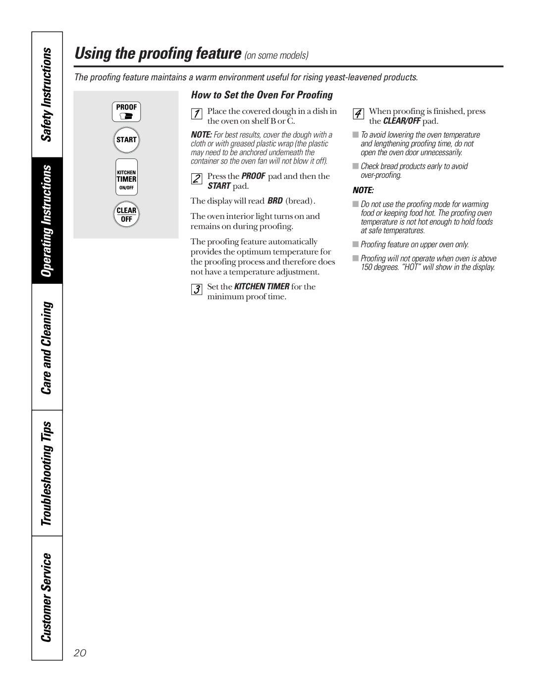 GE JT950WAWW, JTP56BABB, jt950, jk910, jk950 Using the proofing feature on some models, How to Set the Oven For Proofing 