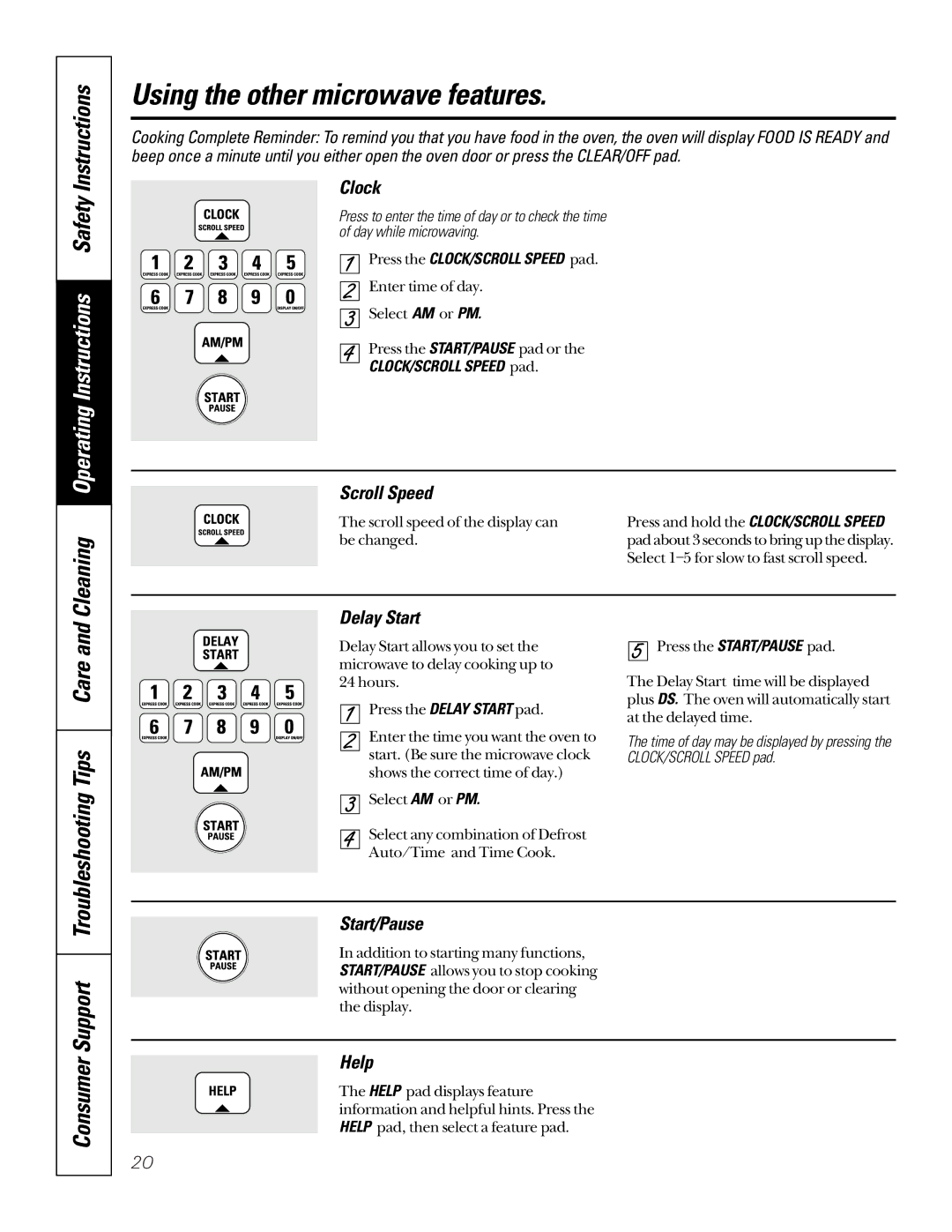 GE JTP95 owner manual Using the other microwave features, Tips Care 