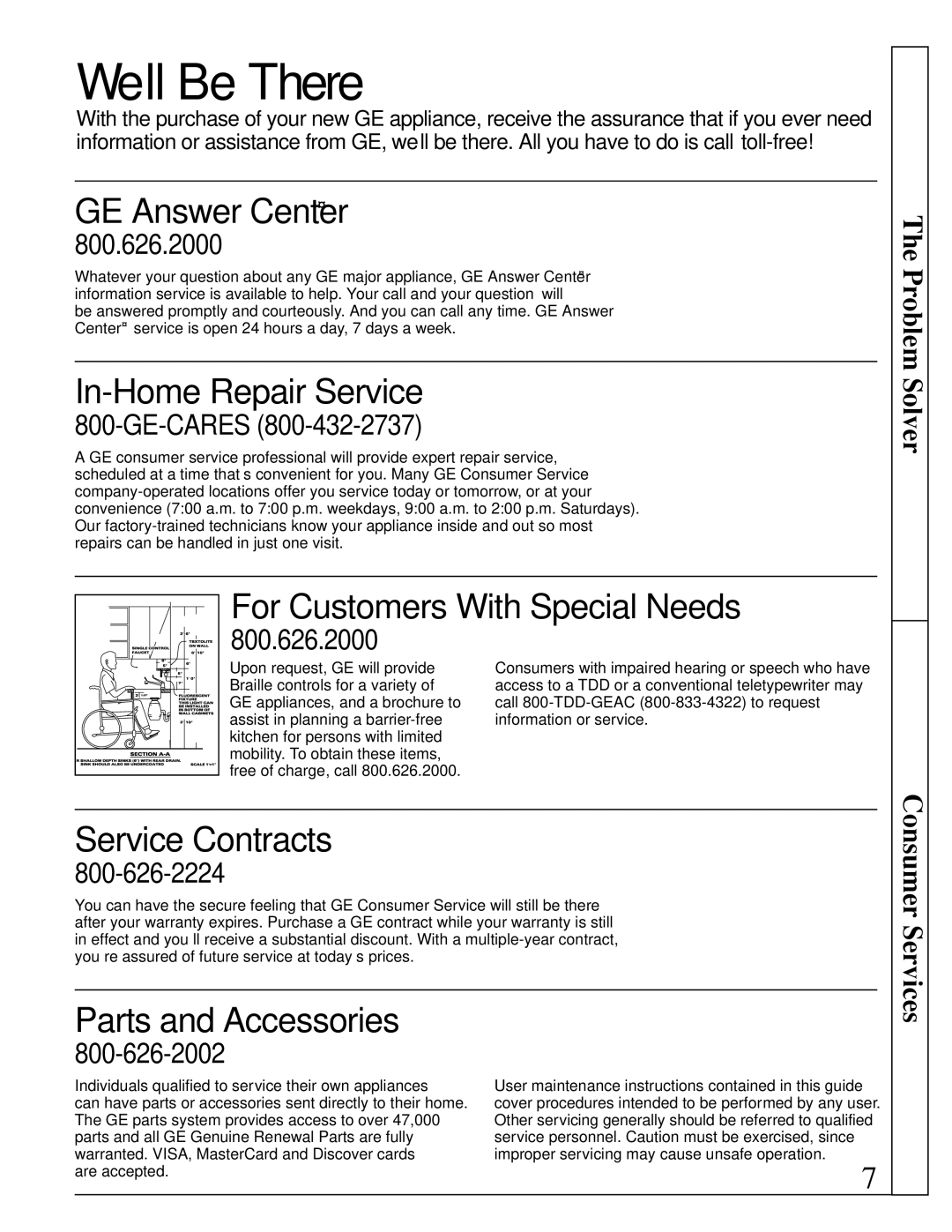 GE JV960, JV696, JV695, JV694 operating instructions We’ll Be There 