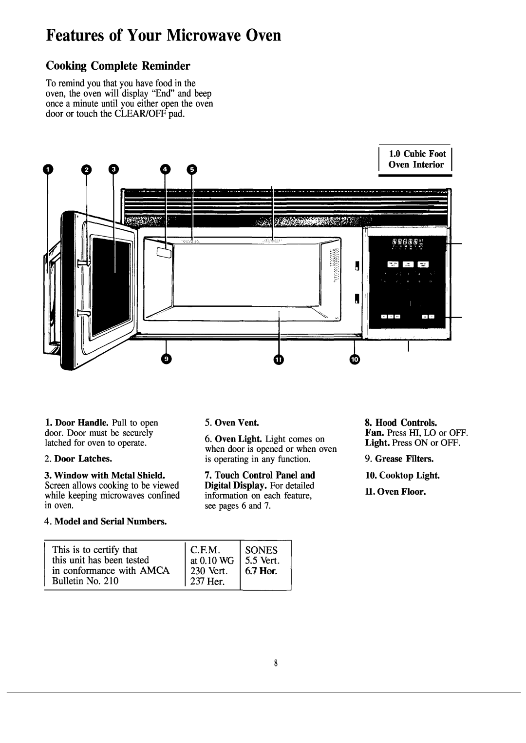 GE 164 D2092P126, JVM130J, 49-8096 warranty Features of Your Microwave Oven, I ‘“7, I Ie, 237 Her 