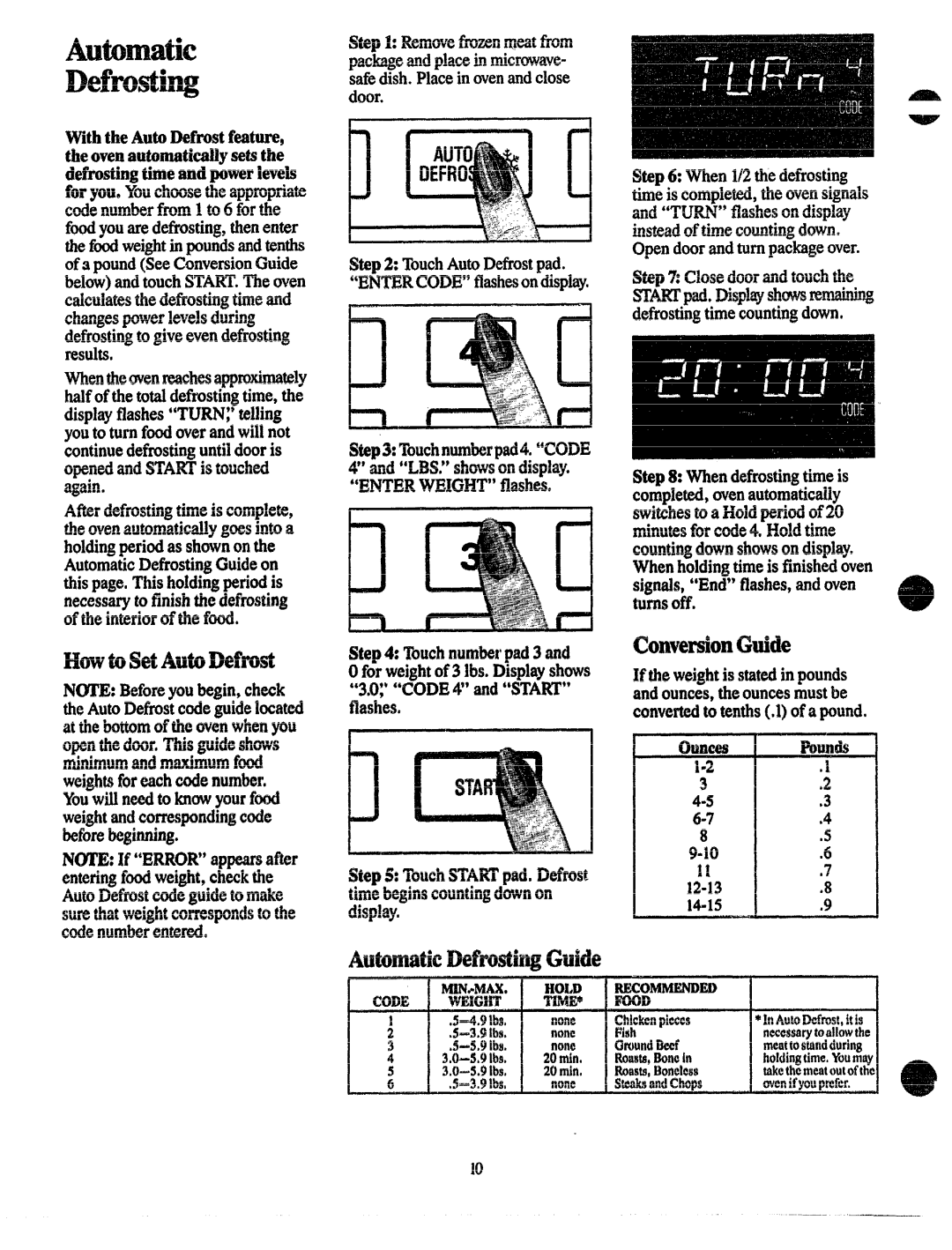 GE JVM132G manual HawtdiktAutoDefrost, ConversionGuide, ChMwes Pounds 