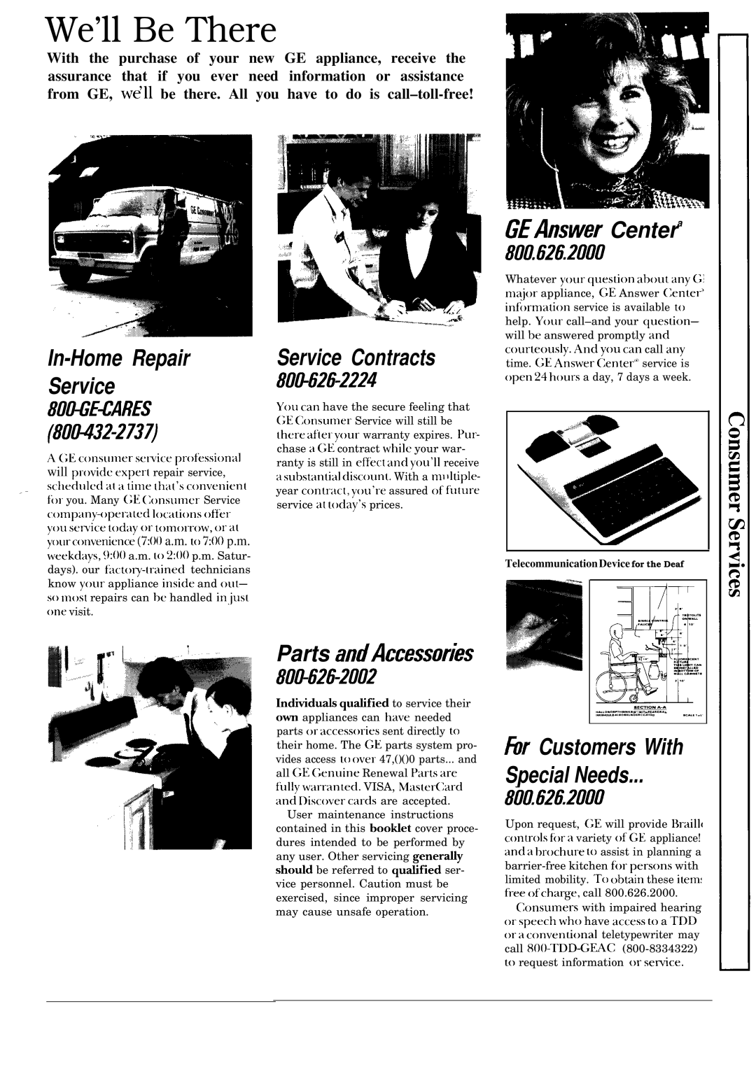 GE 164 D2588P063, JVM132J, 49-8261 8omExAREs 8DW32-2737, 80@626-2224, 80@626-2002, Telecommunication Device for the Deaf 