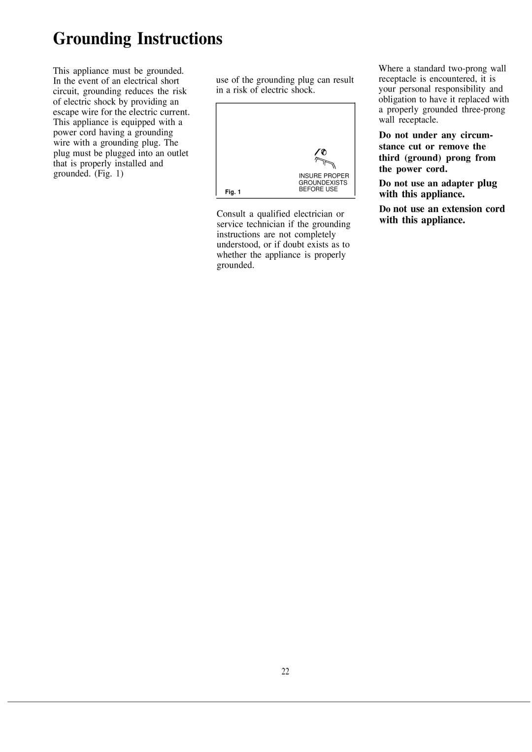 GE JVM140H warranty Grounding Instructions, With this appliance 