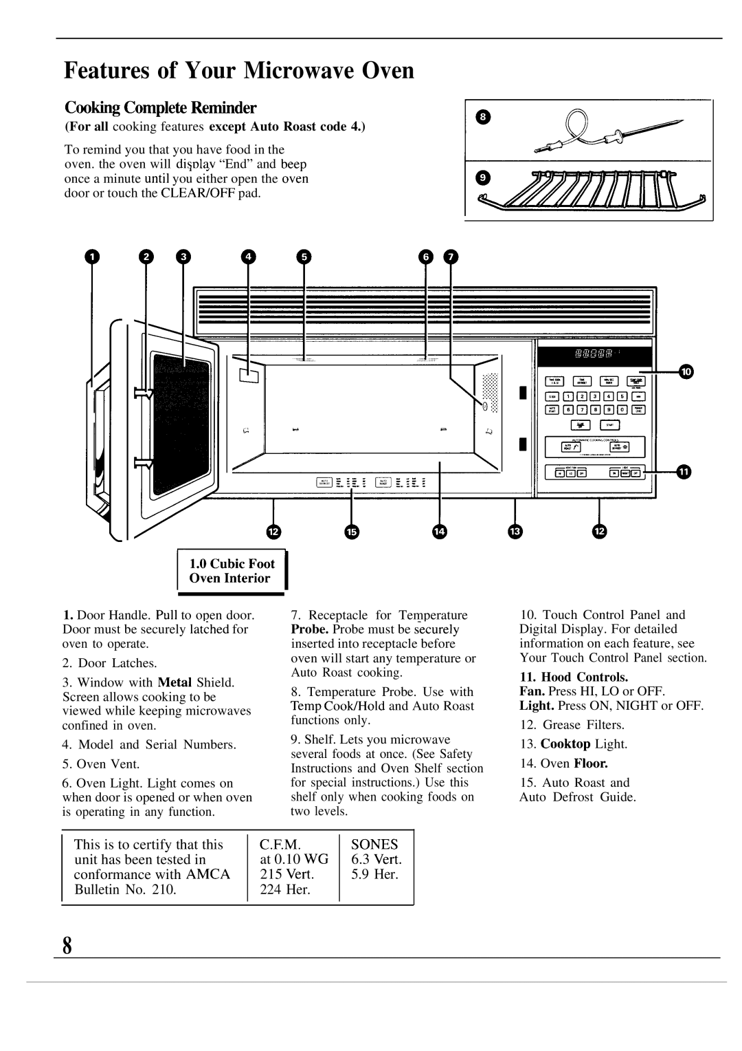 GE JVM140J, JVM142J Features of Your Microwave Oven, Coo@ Complek Retider, For all cooking features except Auto Roast code 