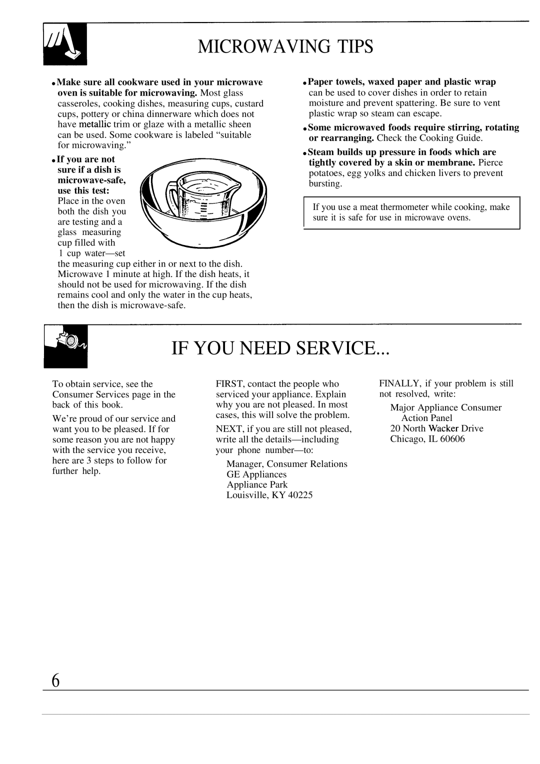 GE JVM140K, JVM142K, JVM141K operating instructions Microwaving Tips, If YOU Need Service 