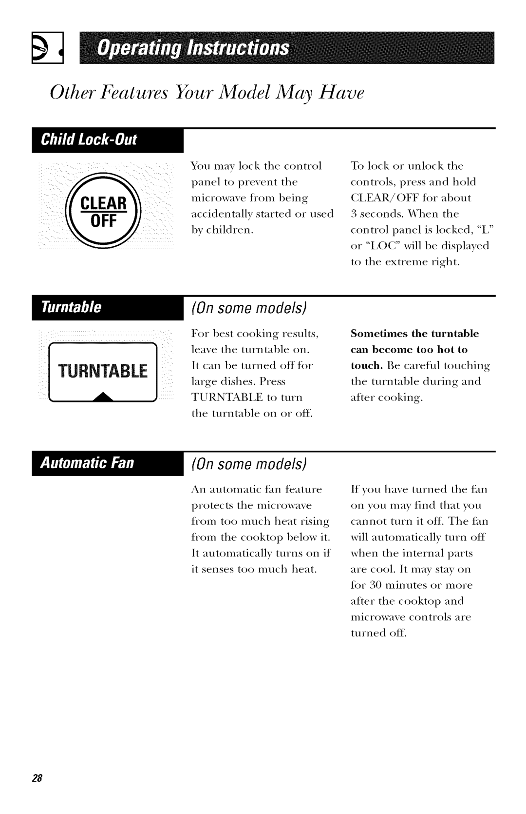 GE JVM1440, JVM1443, JVM1441, JVM1420, JVM1421 owner manual For Best cooking, Leave, Sometimes, Can Become Too Hot 