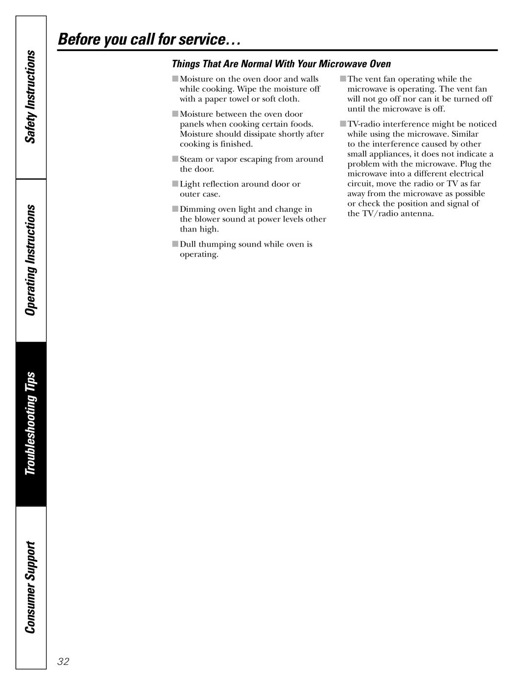 GE JVM1490WH, JVM1490SS owner manual Things That Are Normal With Your Microwave Oven, Safety Instructions 