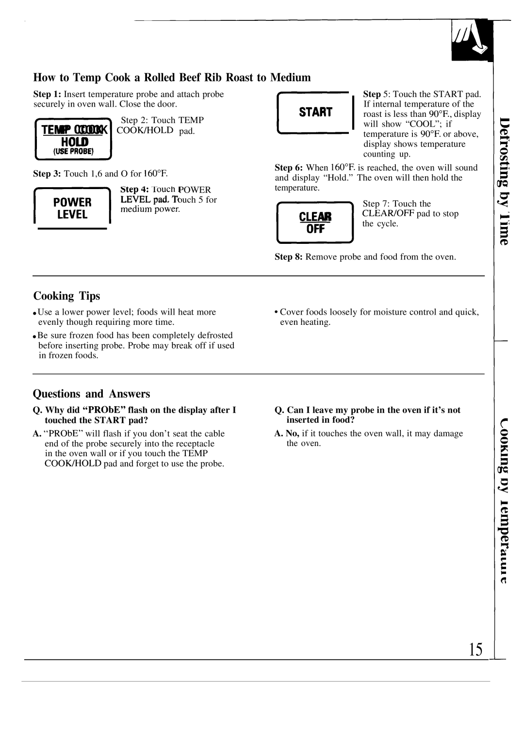 GE JVM153K, JVM152K, JVM150K, JVM172K warranty How to Temp Cook a Rolled Beef Rib Roast to Medium, Cooking Tips 