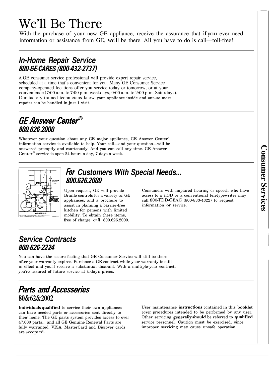 GE JVM153K, JVM152K, JVM150K, JVM172K warranty We’ll Be There 