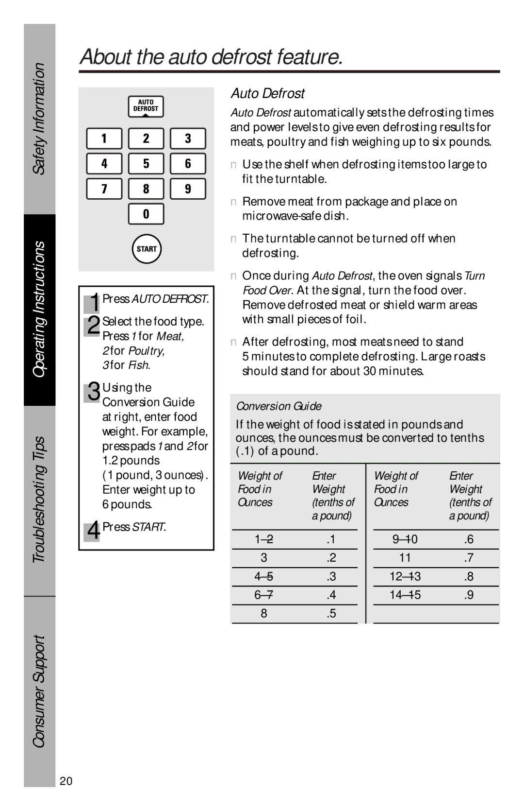 GE JVM1533 owner manual About the auto defrost feature, Auto Defrost 