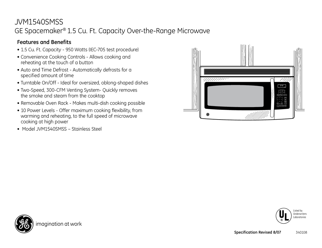 GE JVM1540SMSS installation instructions Features and Benefits, Express Cook 