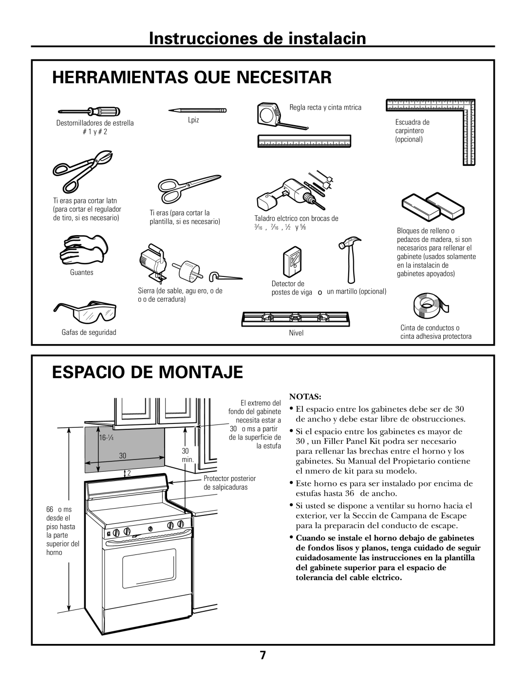 GE JVM1653SH, JVM1600 Series, JVM1653WH manual Herramientas QUE Necesitará, Espacio DE Montaje 