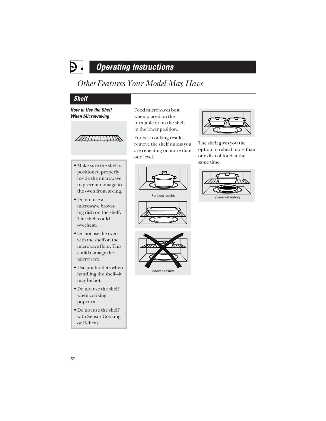 GE JVM1640, JVM1642 owner manual Shelf 